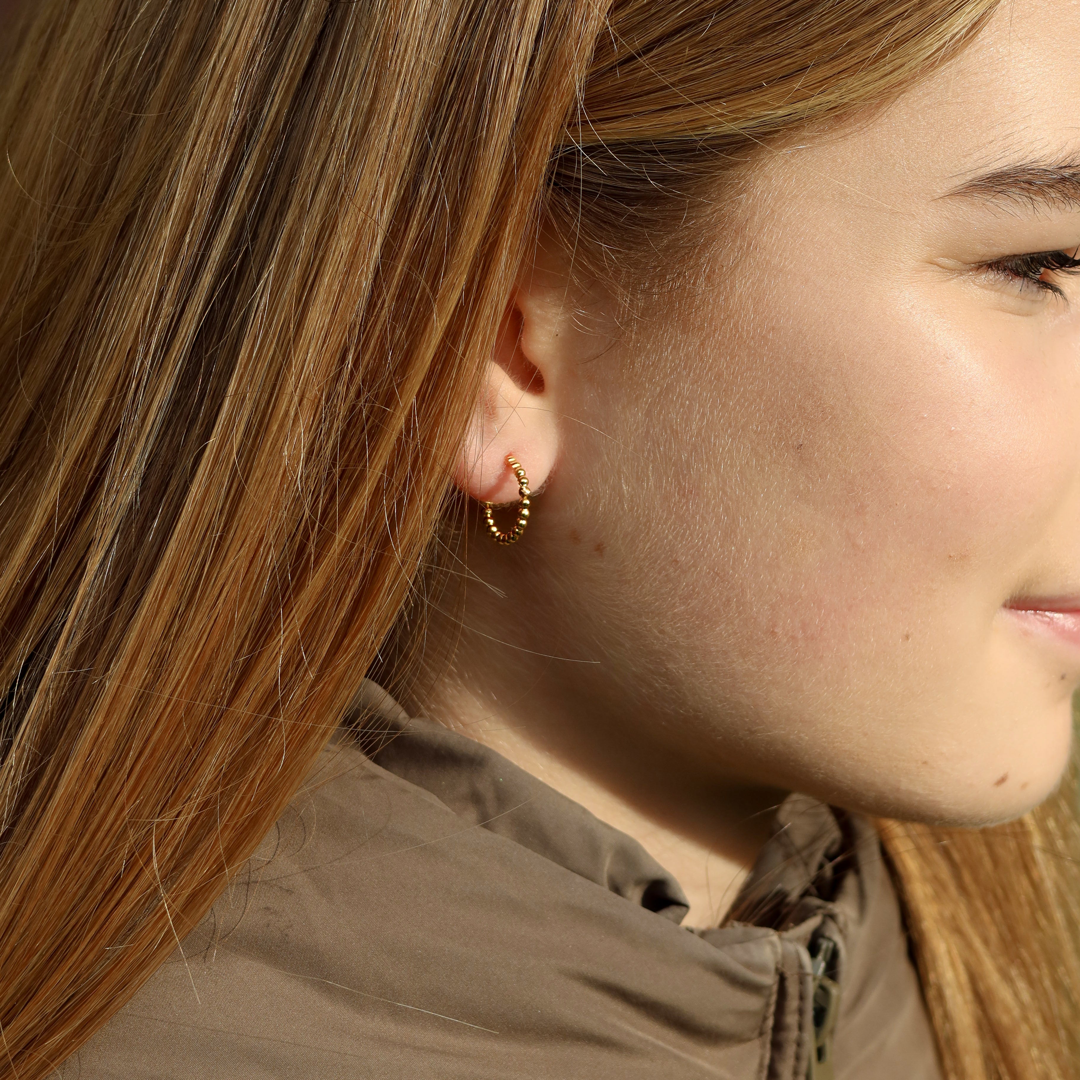 Lila Øreringe - 18 karat forgyldt