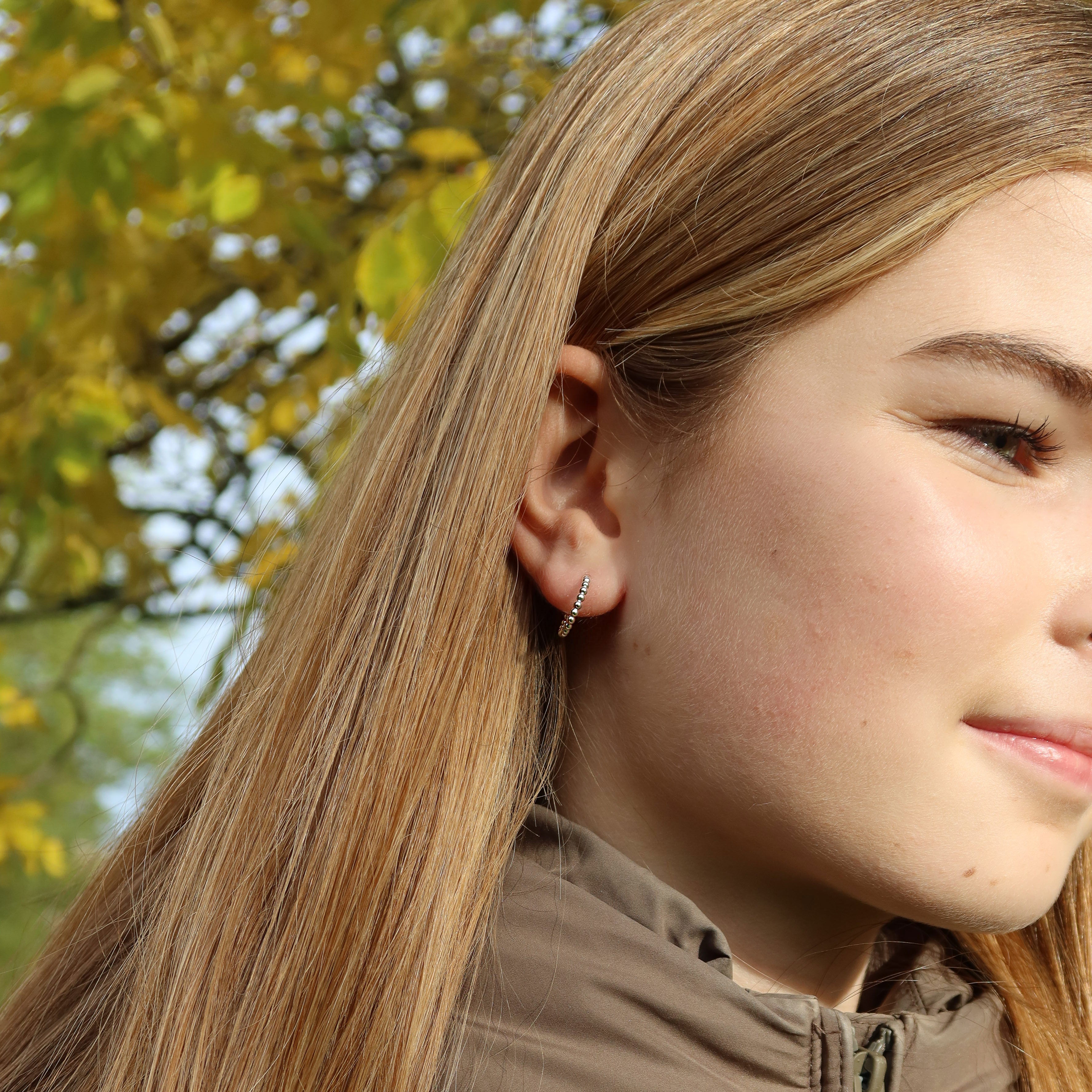 Lila Øreringe - Sølvbelagt