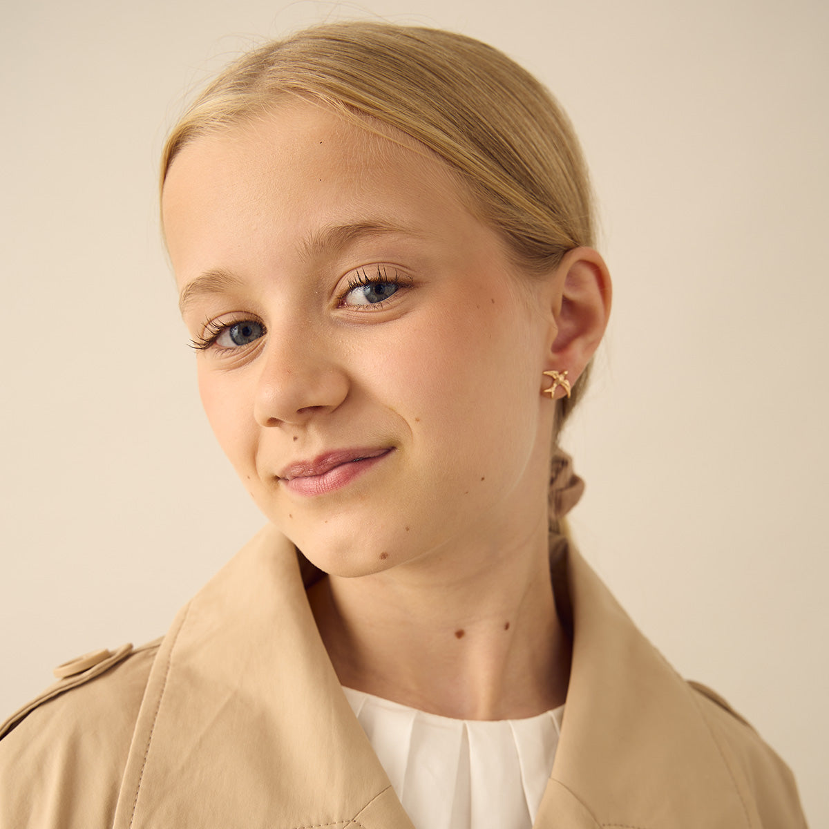 Lærke Øreringe - 18 karat forgyldt